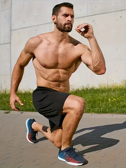 Shorts de sport à séchage rapide pour homme avec poches et taille ajustable – Shorts de training, running et salle de sport légers et coupe ample pour hommes et adolescents, 100 % polyester, couleurs unies, lavables en machine, lot de 10 en gros