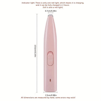 Pet Electric Hair Clipper for Dogs & Cats – Quiet Cordless Underfoot Paw Trimmer for Small Medium Large Breeds, USB Rechargeable Low Noise Grooming Kit