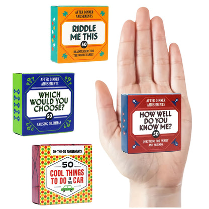 After Dinner Amusements : À quel point me connaissez-vous ? Jeu de cartes de conversation avec 50 questions pour la famille et les amis, jeu de poche pour les soirées, le camping et les cadeaux de fêtes.