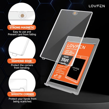 Étuis magnétiques pour cartes 35pt avec protection UV – Protections ultra-fines en plastique rigide pour cartes à collectionner, étuis « One-Touch » pour cartes de sport, football, baseball, Pokémon, TCG – Lot de 25/50/100/200/400