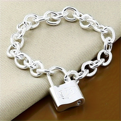 Bracelet chaîne pour femme en argent sterling 925 – Bracelet délicat à pendentif avec fermoir mousqueton style bohème coréen, hypoallergénique, léger (2 g), cadeau idéal pour elle