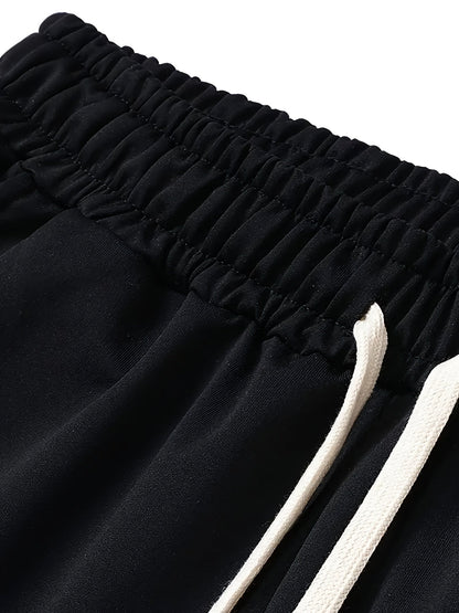 Ensemble de survêtement pour homme, lot de 6 pièces, sweat à capuche décontracté à manches longues avec cordon de serrage, pantalon de jogging, tissu tricoté, noir, rouge, gris, couleur unie, tenue de sport, coupe régulière, tenue d'entraînement.