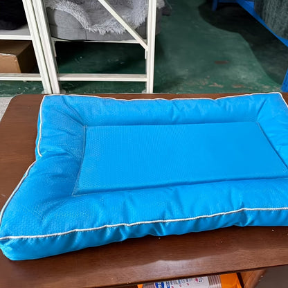 Grand panier carré pour chiens de petite à grande taille – Tapis pour animaux en polyester imprimé antidérapant, garnissage en fibre de polyester, coussin de couchage toutes saisons pour niche d'intérieur