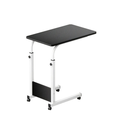 Bureau pliant à roulettes à 3 niveaux, hauteur réglable, plateau extensible, étagère de rangement pour ordinateur portable, bureau à domicile, chambre, salon, table d'ordinateur