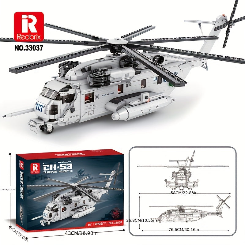 Kit de construction de modèle d'hélicoptère, jouet d'avion militaire de collection avancé pour adultes et adolescents 14+, ensemble d'assemblage de briques ABS, cadeau STEM pour décoration de maison ou de bureau