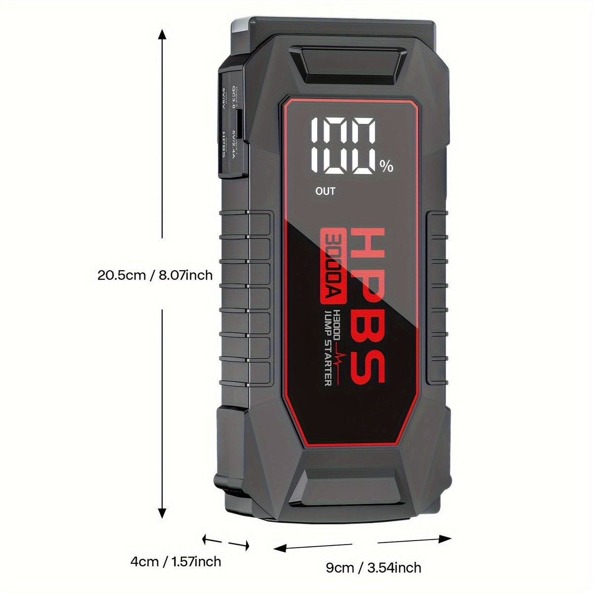 Démarreur de voiture 5000A, batterie externe 24000mAh, booster de batterie 12V pour moteurs essence et diesel – Démarrage rapide de batterie déchargée pour voiture, camion, SUV, moto avec lampe de poche LED pour urgences en extérieur