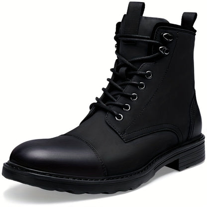 Bottes Chukka de moto pour homme – Bottines de ville en cuir véritable à lacets et fermeture éclair avec semelle antidérapante, bout renforcé, semelle intérieure rembourrée respirante, noir et marron | Velora