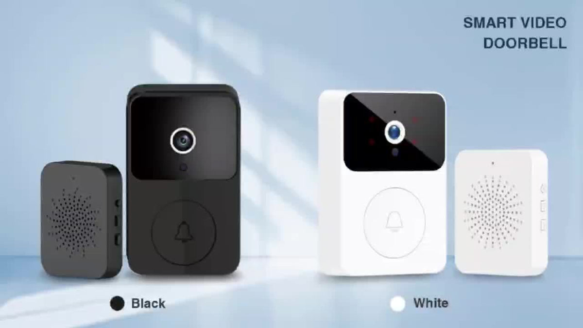 Sonnette vidéo sans fil avec caméra HD, vision nocturne, alertes de mouvement et audio bidirectionnel – Sonnette WiFi intelligente, visualisation mobile à distance, changeur de voix, batterie rechargeable, 2,4 GHz, sécurité domestique