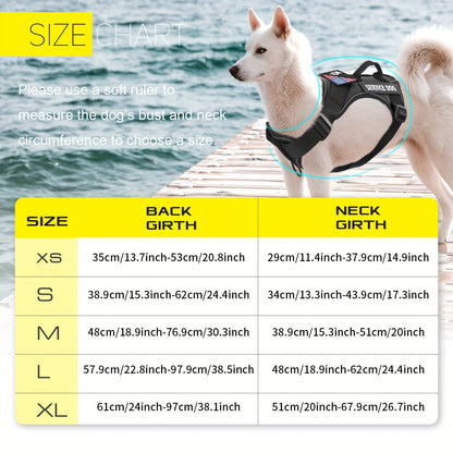 Dog Vest Harness Set with Leash – Adjustable No-Pull Harness Includes 5 Patches, Seat Belt, Collapsible Bowls & Poop Bag Dispenser for Training Walking Hiking XS to XL