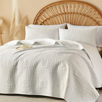 Ensemble de courtepointe d'été rafraîchissante 2-3 pièces, couvre-lit en microfibre légère et respirante – Couvre-lit au motif de pièces moderne, format simple, grand ou très grand, toutes saisons, choix de couleurs, cadeau de vacances pour la famille