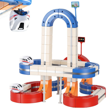 151pcs Double-Sided 3D Gravity-Defying Race Track Set with 2 Cars - Flexible Modular Building Kit, STEM Educational Toy for Kids, Loop Track Infinity Cube | Best Birthday Christmas Gift for Boys Girls