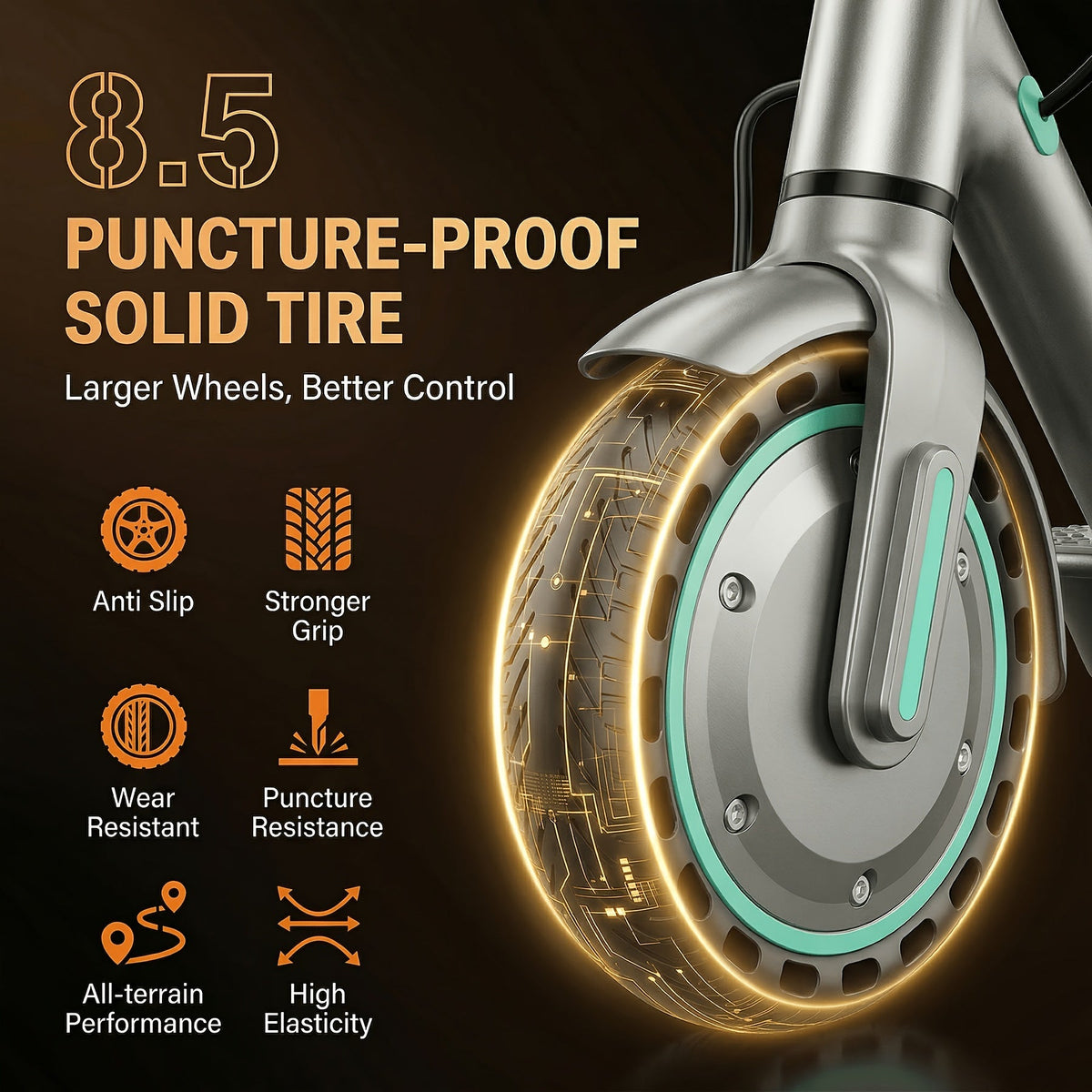 Trottinette électrique pliable 350W pour adultes - Vitesse maximale 30 km/h, batterie 7,8Ah autonomie 20 km, pneus pleins 8,5", écran LED intelligent, double frein | E-trottinette de ville légère, cadeau d'anniversaire