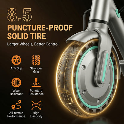 Trottinette électrique pliable 350W pour adultes - Vitesse maximale 30 km/h, batterie 7,8Ah autonomie 20 km, pneus pleins 8,5", écran LED intelligent, double frein | E-trottinette de ville légère, cadeau d'anniversaire