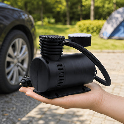 Compresseur d'air compact 12V 300 PSI – Gonfleur de pneus portable pour voitures, vélos, motos et ballons, se branche sur l'allume-cigare, sans batterie nécessaire | Velora