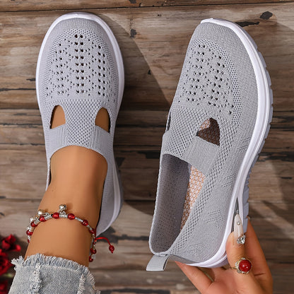 Women's Mesh Slip-On Sneakers – Lightweight Comfortable Casual Walking Shoes for Beach, Vacation, Camping & Everyday Summer Use, Sizes US 6.5–10.5