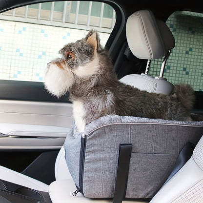 Siège rehausseur de voiture pour petits et moyens animaux – Sac de transport portable avec boucle de sécurité, vue surélevée, construction en polyester pour chiens et chats en voiture