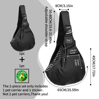 Sac de transport bandoulière et sac à dos pour petits et moyens chiens et chats - Transporteur pliable pour voyages en extérieur, respirant, sangle réglable, jusqu'à 7,5 kg, 12 couleurs, ensemble d'autocollants en bonus en option