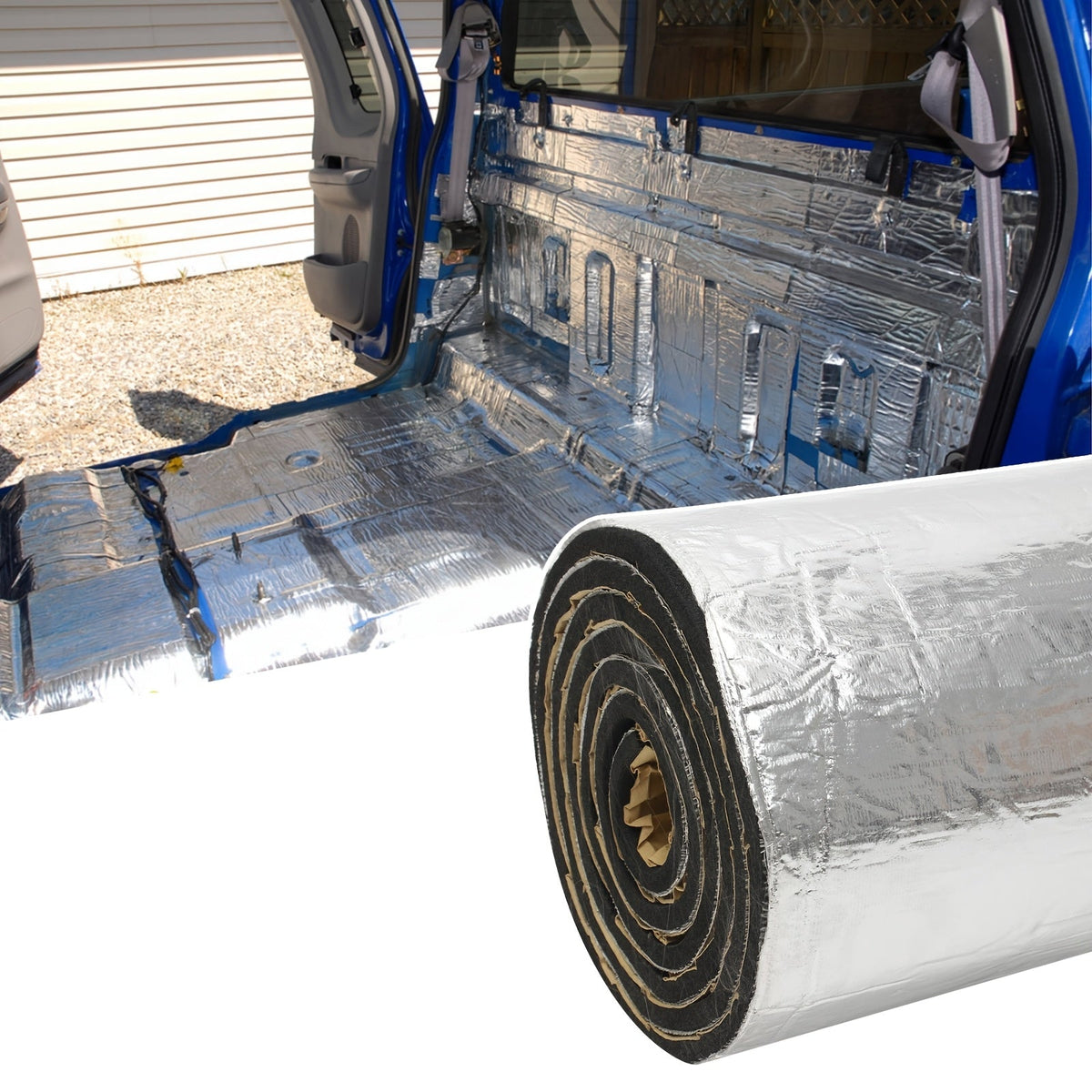 Matériau d'insonorisation pour voiture 60"x40" 275 mil (7 mm) – Tapis insonorisant et thermique en caoutchouc butyle avec adhésif puissant pour portières, capot, coffre, plancher et tablier de voiture, ajustement universel