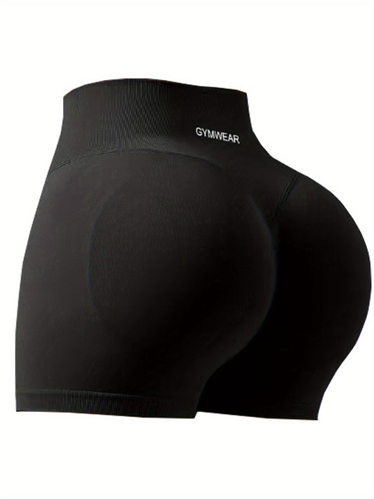 Shorts de sport galbants pour femme - Short de fitness taille haute effet push-up, legging de sport trois-quarts compressif et respirant, short de sport brodé S M L XL