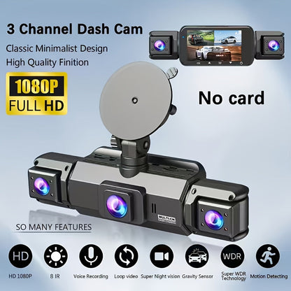 Dashcam 360° 3/4 canaux 1080P HD avec vision nocturne, WDR, capteur G, enregistrement en boucle, surveillance de stationnement 24h/24 et 7j/7, WiFi, système de caméra embarquée multi-objectifs pour une couverture complète sans angles morts