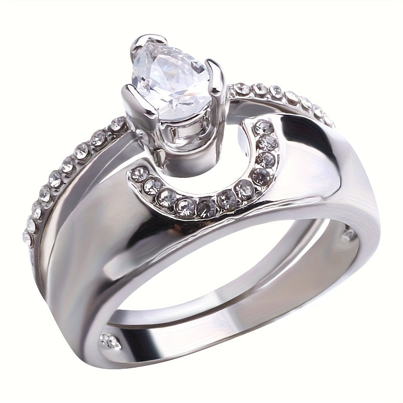 Ensemble de 9 bagues de mariage pour femme avec oxydes de zirconium taille princesse – Alliances empilables, cadeau de bijoux classique pour petite amie et épouse