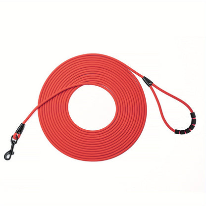 Long Dog Training Leash for Outdoor Use - Weatherproof PVC Coated Nylon Recall Leash for Beach, Yard, Hiking & Camping, Improves Obedience & Recall, 6 Colors 4 Sizes (M/L/XL/XXL)
