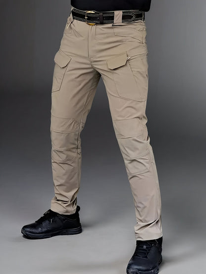 Pantalon cargo tactique léger à séchage rapide pour homme – Pantalon de randonnée respirant multi-poches avec ceinture, coupe décontractée pour travail en extérieur, toutes saisons, résistant à l'usure – M à XXXL, Noir / Gris / Kaki
