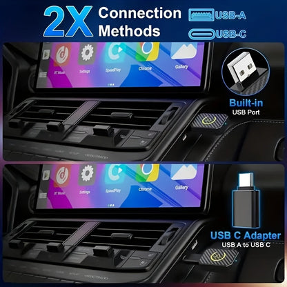 Mini adaptateur CarPlay sans fil, version améliorée 2025 – Dongle Plug & Play pour convertir le CarPlay filaire en sans fil pour Apple iPhone et Android, faible latence, connexion rapide et stable, aucune batterie requise, jeu de ports USB inclus