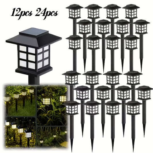 Lampes solaires d'extérieur étanches à LED pour allées et jardins – Blanc chaud, marche/arrêt automatique, lot de 6 ou 24 pour sentiers, allées, cours et pelouses, décoration de Noël et d'Halloween