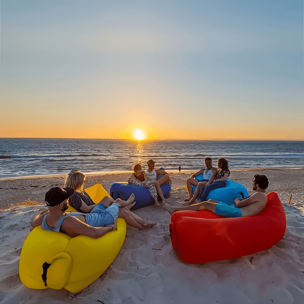Fauteuil gonflable pliable, canapé pneumatique portable pour camping, plage, festivals, réunions en plein air, gonflage rapide, adultes, violet, bleu, vert, noir, rouge, jaune, orange