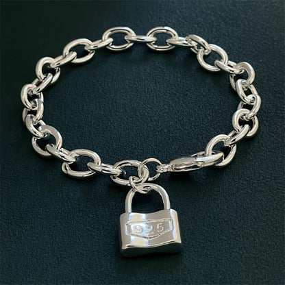 Bracelet chaîne pour femme en argent sterling 925 – Bracelet délicat à pendentif avec fermoir mousqueton style bohème coréen, hypoallergénique, léger (2 g), cadeau idéal pour elle