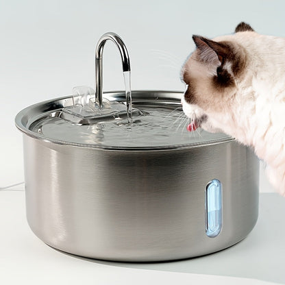 Fontaine à eau pour animaux en acier inoxydable 7 L (236 oz) – Distributeur d'eau automatique pour chats et chiens avec filtres de rechange, alimenté par USB et fenêtre de niveau d'eau – Modèle FT007