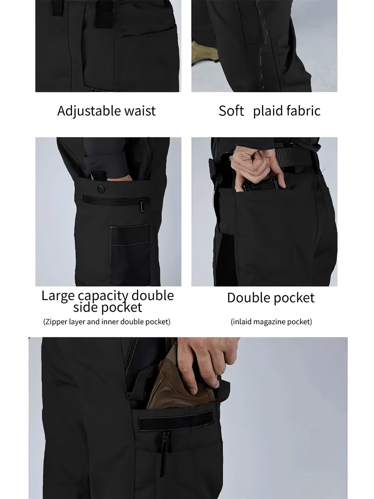Pantalon cargo tactique pour homme, séchage rapide, léger, multi-poches, pour randonnée, plein air, travail, S-XXXL, noir, gris, vert, marron, coupe droite, pantalon utilitaire