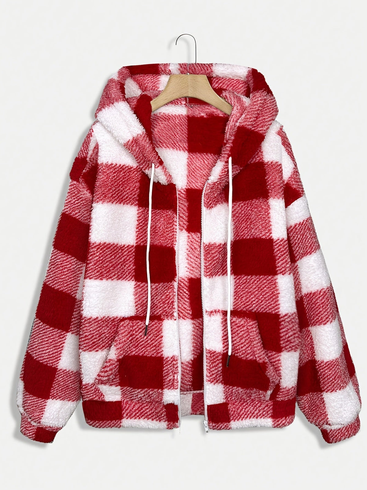 Sweat-shirt à carreaux en polaire pour femme, pull décontracté à manches longues, haut doux et chaud, mode automne-hiver, noir, kaki, rouge, vert, jaune XS S M L XL