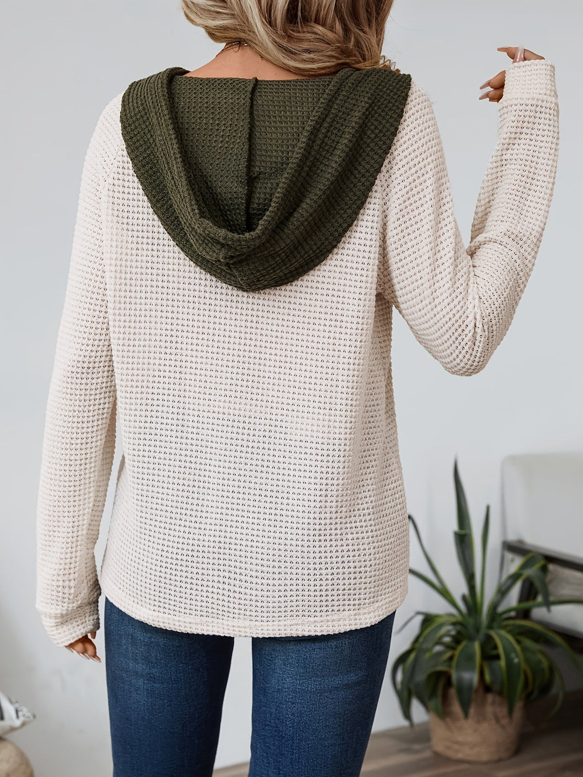 Sweat-shirt à capuche décontracté pour femme, manches longues, pull uni, coupe ample, haut confortable pour le quotidien, blanc cassé, noir, rose, S M L XL XXL