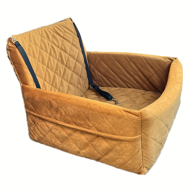 Siège rehausseur pour chien avec sangle de sécurité – Panier de voyage confortable et surélevé pour petits et moyens chiens, design stable et antidérapant, facile à nettoyer, 8 couleurs disponibles