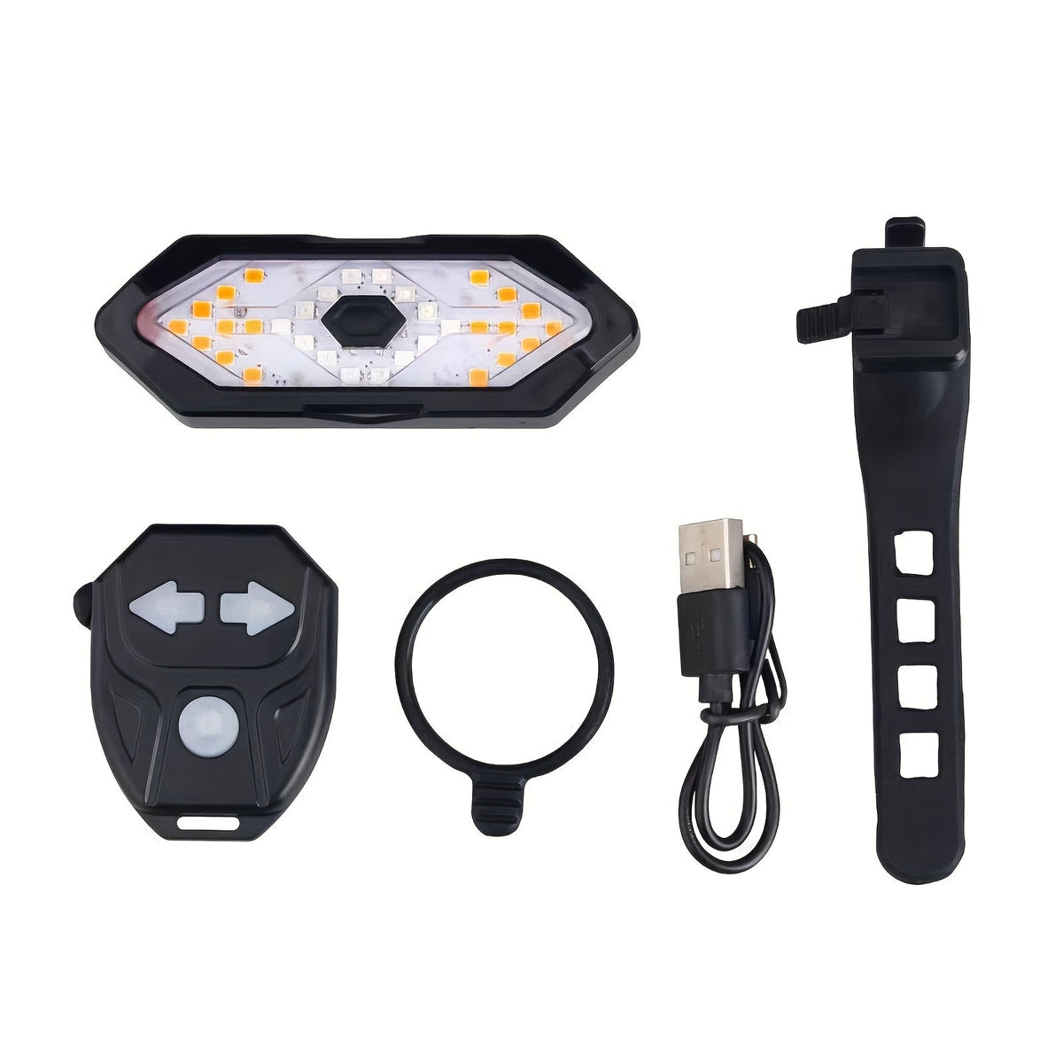 Feu arrière de vélo avec clignotants, rechargeable par USB, 120 lumens, 5 modes, télécommande sans fil, feu arrière de sécurité LED pour vélo de route, VTT, vélos de ville, adultes, enfants, hommes, femmes, cyclisme