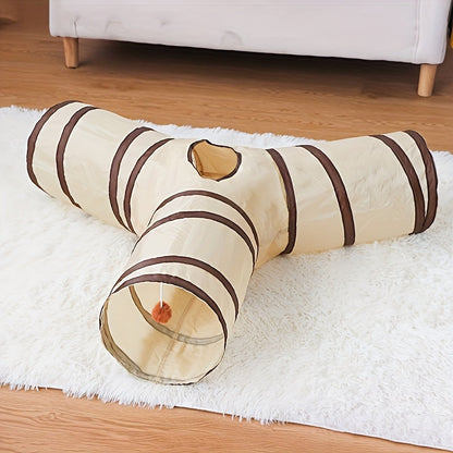 Tunnel de jeu pliable pour chat – Tunnel interactif pour animaux, rétractable et facile à ranger pour chats d'intérieur, tube de jeu bruissant pour chatons et chats adultes, utilisable toute l'année, rangement facile