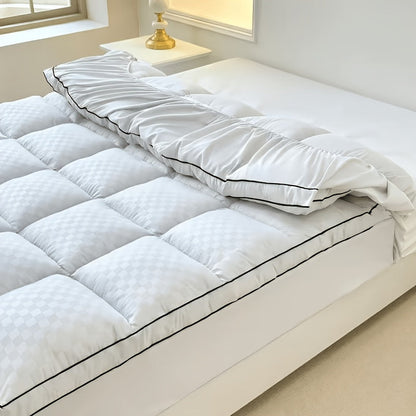 Surmatelas matelassé avec housse rafraîchissante, bonnet profond extensible de 8 à 21 pouces pour lits simple, double, grand lit, très grand lit et très grand lit californien, disponible en blanc, gris, noir et bleu marine