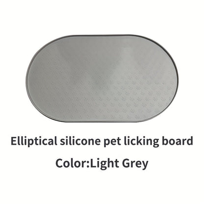Silicone Pet Feeding Mat - Non-Slip Waterproof Oval Dog & Cat Food Mat, Easy to Clean No Odor Placemat for Pet Bowls, 6 Colors Available - Keeps Floors Clean During Mealtime