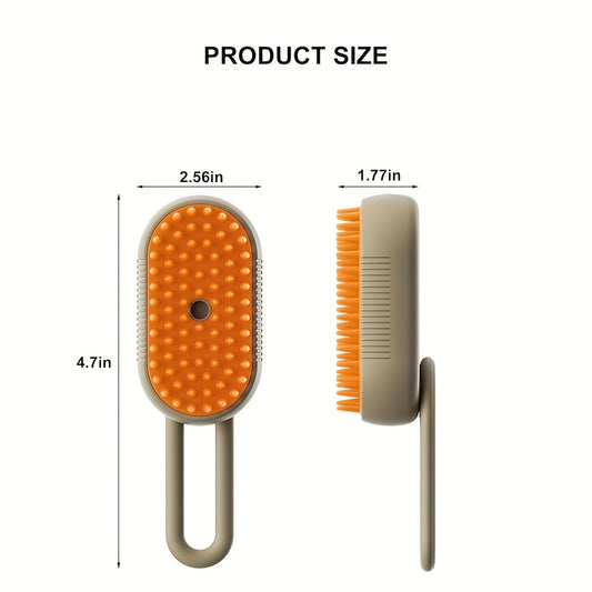 Brosse de toilettage 3-en-1 autonettoyante pour animaux avec jet de vapeur et contrôle de la mue pour chats et chiens, rechargeable par USB, picots en silicone – Nouveau modèle 2026