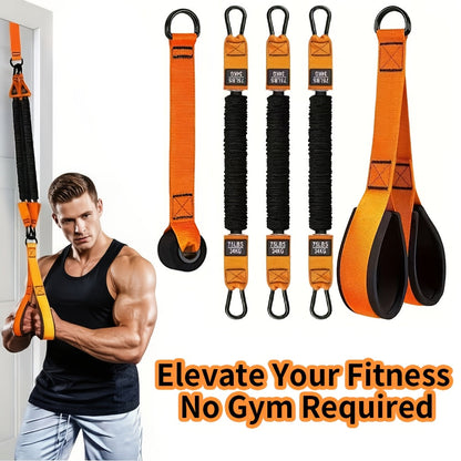 Ensemble de 5 bandes de résistance robustes jusqu'à 100 kg – Inclut 3 bandes de résistance, poignées et ancrage de porte pour exercices de deltoïde, tirage visage et biceps en salle de sport à domicile, idée cadeau fitness idéale