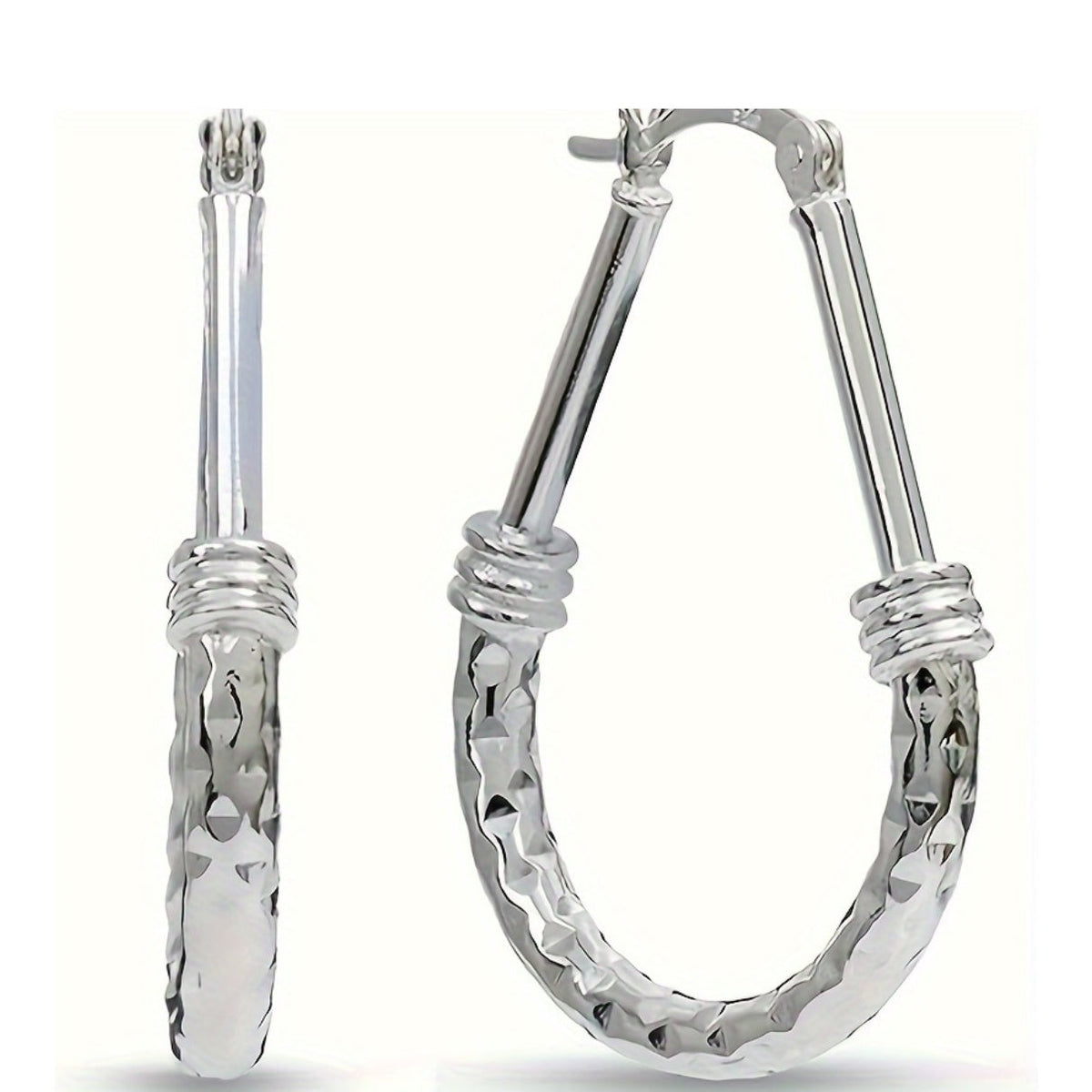Créoles en argent sterling 925, design italien classique, élégantes et luxueuses, pour le quotidien, cadeau de fiançailles ou de mariage pour femme ou petite amie