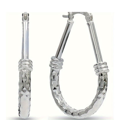 Créoles en argent sterling 925, design italien classique, élégantes et luxueuses, pour le quotidien, cadeau de fiançailles ou de mariage pour femme ou petite amie