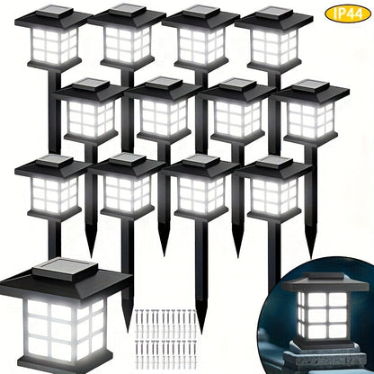 Lot de 6/12/24 lampes solaires d'extérieur pour jardin, étanches IP44 | Éclairage paysager LED blanc chaud/multicolore pour allée, cour, terrasse et décoration de fête – Marche/arrêt automatique