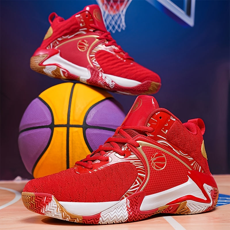 Chaussures de basket-ball montantes pour hommes, semelle en caoutchouc antidérapante, baskets à lacets respirantes pour hommes, chaussures de sport durables pour la course, 3 couleurs, tailles US 6,5-13,5, soutien de la cheville avec amorti