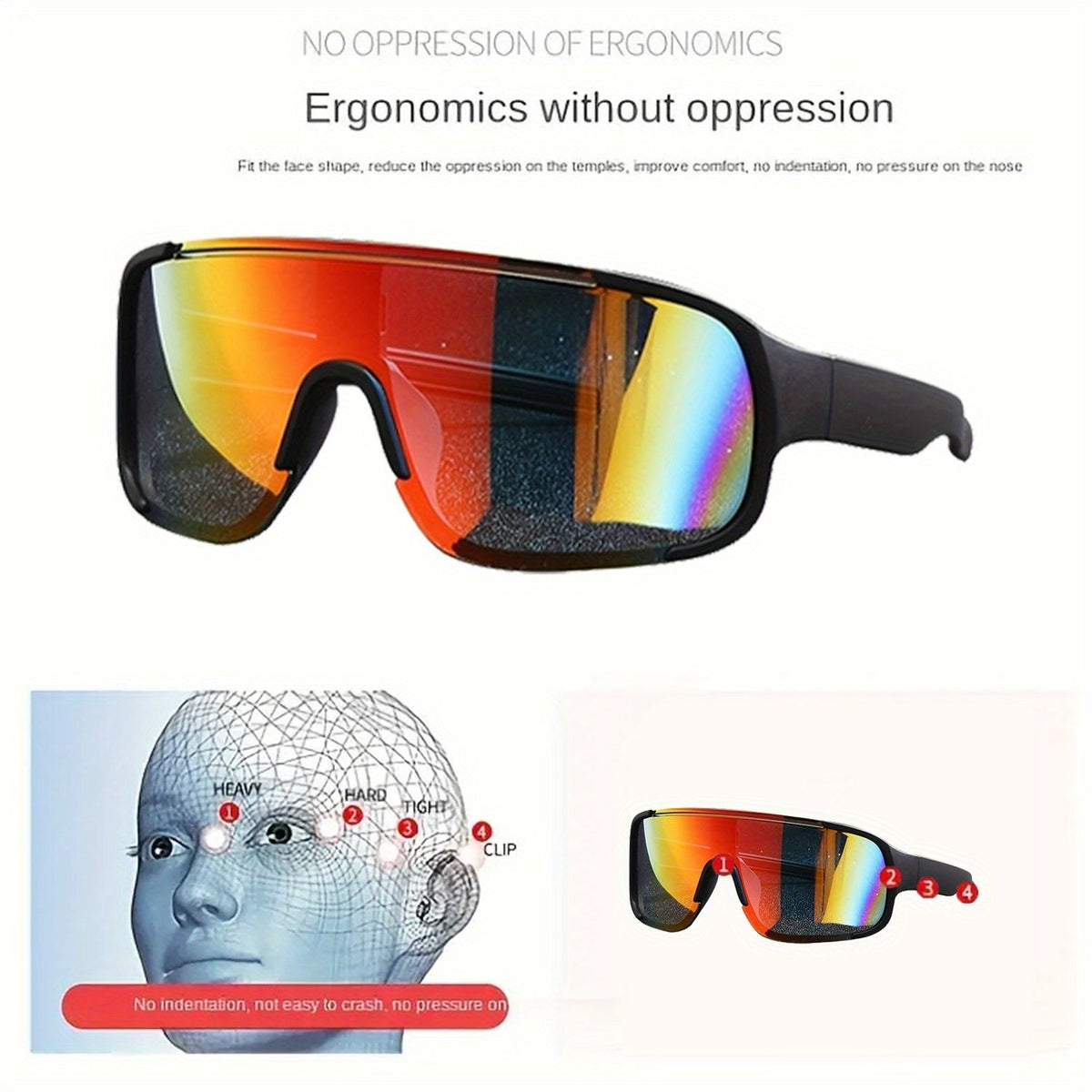 Lot de lunettes de soleil de sport – 6 ou 12 paires, monture légère en polycarbonate, protection UV, verres haute définition antireflets, lunettes unisexes pour la conduite et les activités en plein air, style futuriste