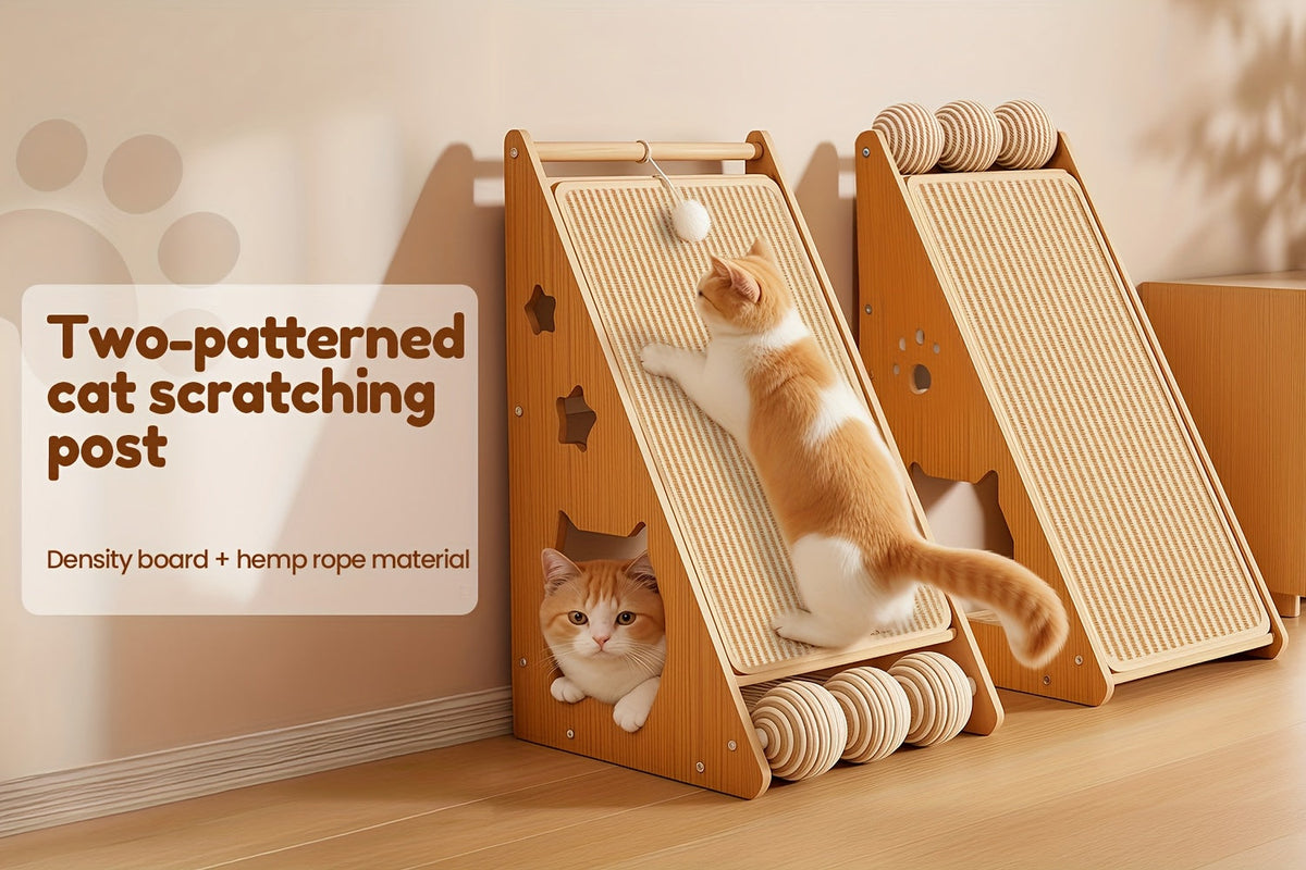 Griffoir pour chat en sisal de 27 pouces – Tapis de griffes multifonctionnel et résistant à l'usure, protège-meubles avec 3 balles de jeu, installation facile, griffoir d'intérieur pour chat