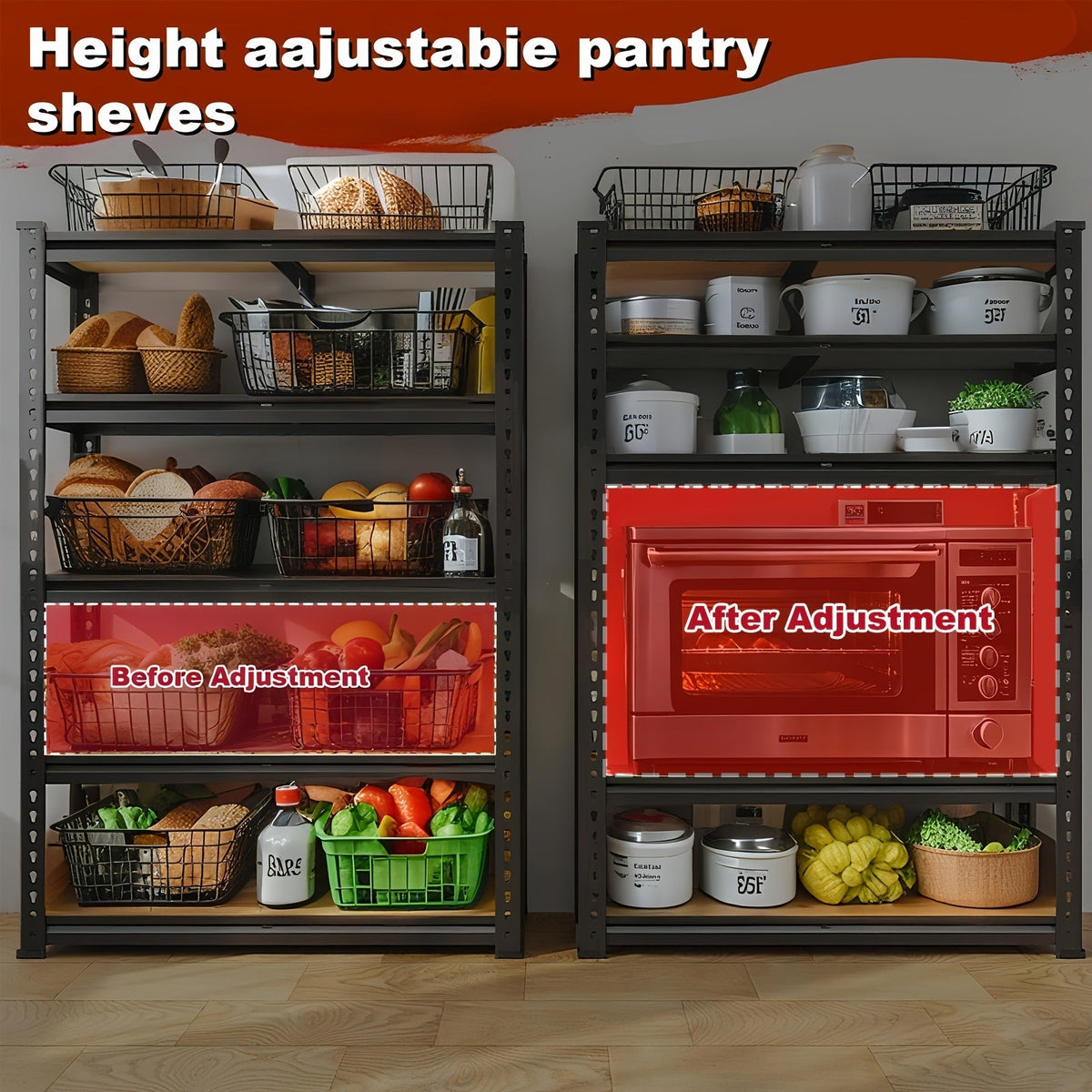 Étagère de rangement robuste en métal à 5 niveaux, capacité de 907 kg (2000 lb), hauteur 152 cm (60 po), structure en acier ajustable – Rayonnage pour garage, sous-sol, garde-manger, placard et buanderie, entrepôt local aux États-Unis