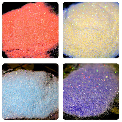 Set de paillettes holographiques 12 couleurs – Poudre scintillante fine pour nail art, corps, visage, résine et projets créatifs | Cadeau de Noël et Halloween